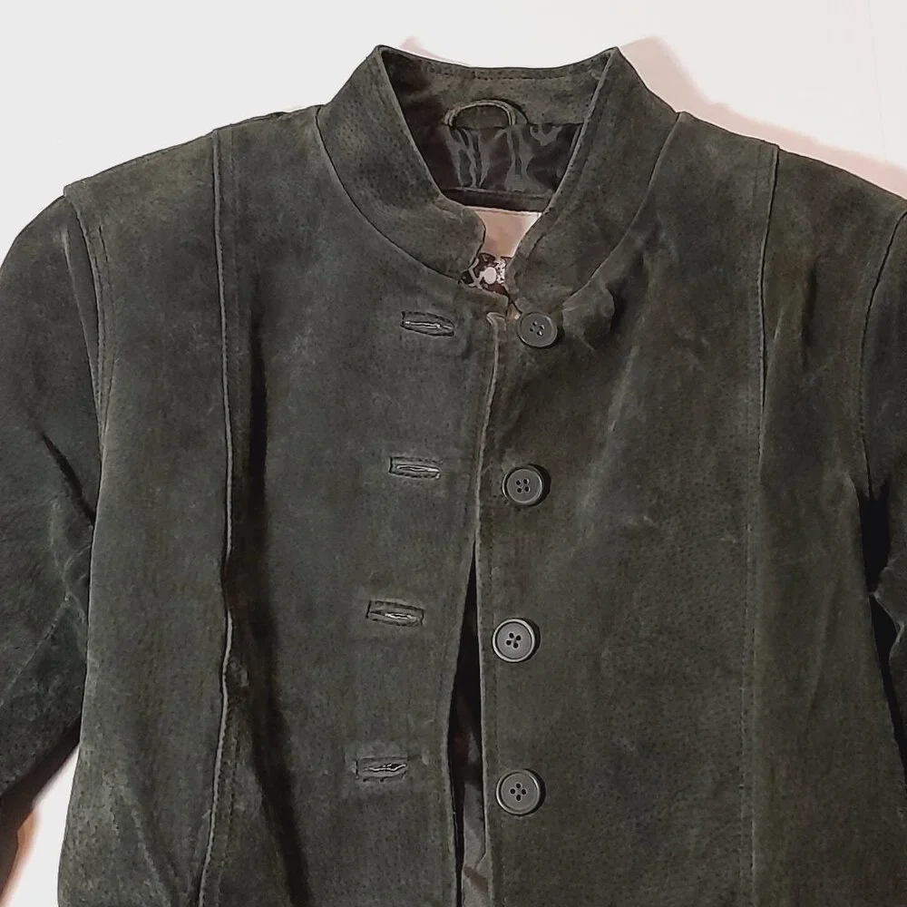 Western Suede Green Jacket Rodeo Rustic By H&G Size S/P - Picture 3 of 16